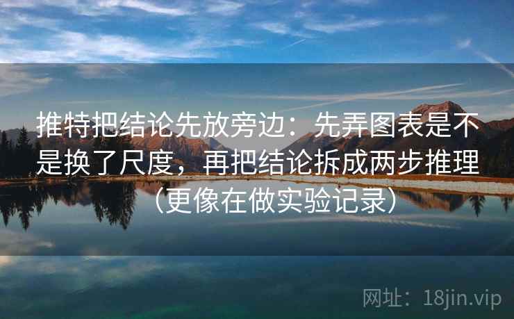 推特把结论先放旁边：先弄图表是不是换了尺度，再把结论拆成两步推理（更像在做实验记录）