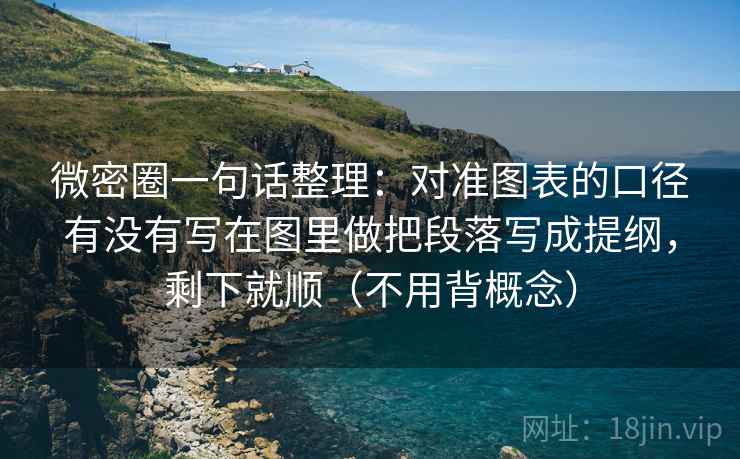 微密圈一句话整理：对准图表的口径有没有写在图里做把段落写成提纲，剩下就顺（不用背概念）