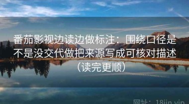 番茄影视边读边做标注：围绕口径是不是没交代做把来源写成可核对描述（读完更顺）